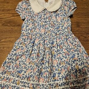 Classic Prep Blue and Pink Floral Kids Dress